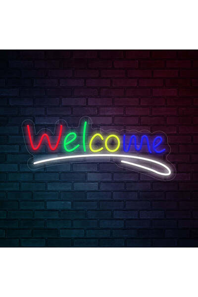 Slasa Welcome LED Neon Sign 50x22cm Multicolor 6mm Wall Light