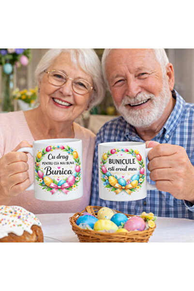 OEM Set of 2 Easter Gift Mugs for Grandma and Grandpa – Emotional Messages, F...