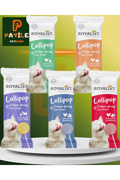 Royalist Karışık Tavuklu Kedi Lolipop Ödül Seti (5’li Paket – Her Çeşitten 1 ...