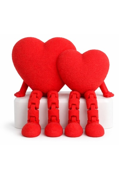 OEM Couple gift of hearts with flexible legs, red, gift for lovers Valentine'...