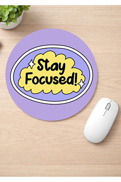 Eylül Design Motivational Printed Round Non-Slip Mousepad Ergonomic Mouse Pad