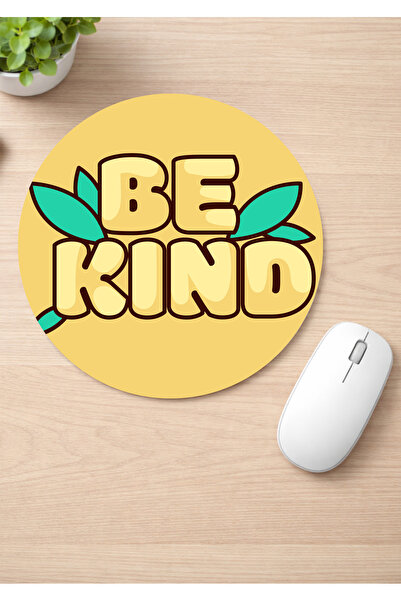 Eylül Design Motivational Printed Round Non-Slip Mousepad Ergonomic Mouse Pad