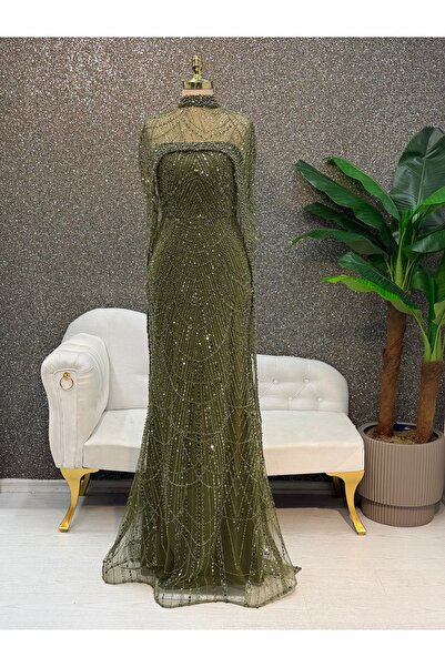 E&A Eren Abiye BONCUK NAKIŞLI PELERİNLİ BALIK ABİYE