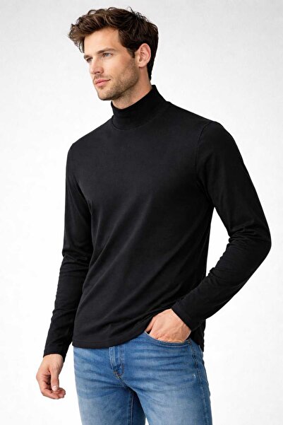 Castello Guler tip turtleneck pentru bărbați, cu mânecă lungă, croială slim, ...