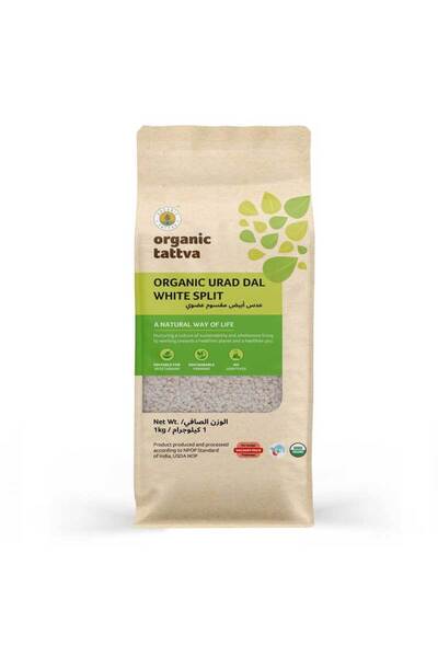Organic Tattva Organic Split Skinless White Urad Lentils Dal (1kg)