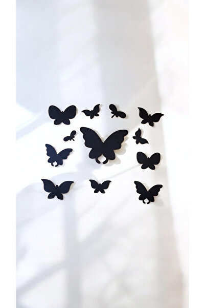 Arselez Dekoratif 12'Li Siyah Ahşap Kelebek Duvar Süsü – Modern ve Dekoratif ...