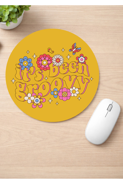 Eylül Design Motivational Printed Round Non-Slip Mousepad Ergonomic Mouse Pad