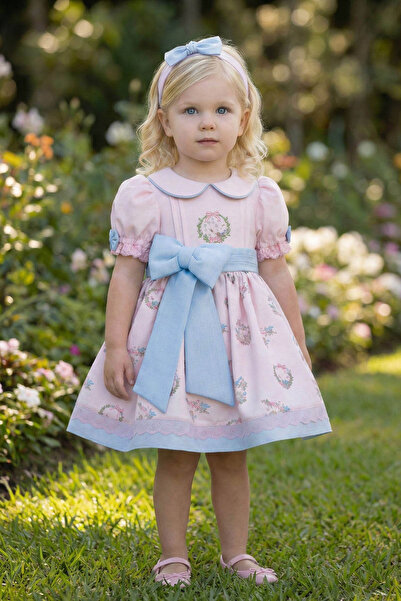 Pamina فستان بناتي مطبوع عليه زهور من 6 إلى 24 شهرًا باللون الوردي