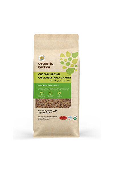 Organic Tattva Organic Premium Whole Raw Kala Chana Brown Chickpea Grains (1kg)