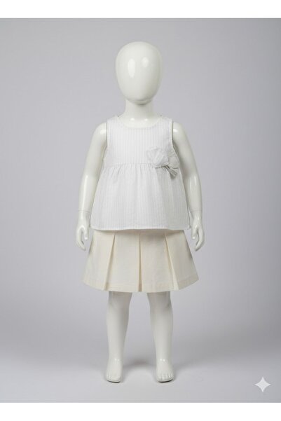 Benetton بلوزة كتان للفتيات الصغيرات