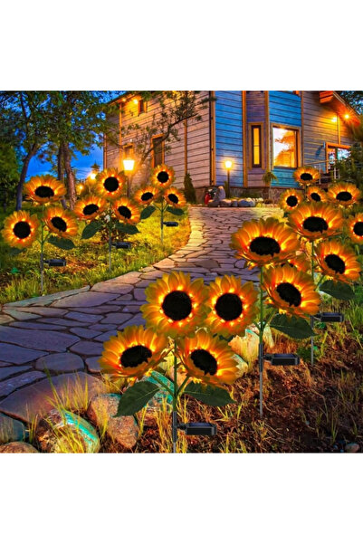 Homegenius Set de 4 lămpi solare LED tip floarea-soarelui