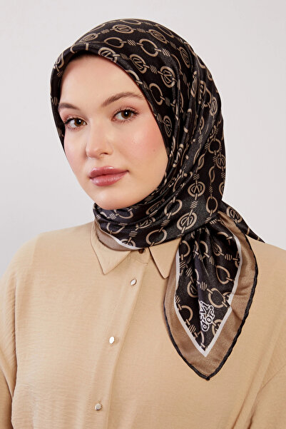 Levidor Crystal Scarf Chain Pattern Black Mink