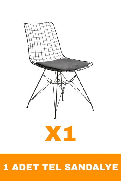 Lunera Mobilya 1 Adet Modernismo Tel Sandalye İç Mekan,Balkon,Yemek Masası Sa...