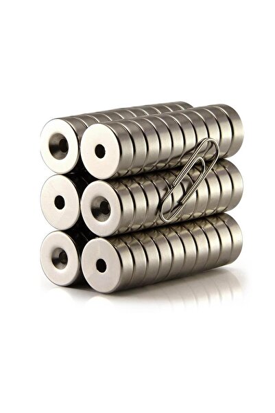 Mıknatıs AVM Havşa Delikli Güçlü Neodyum Mıknatıs - D20x10/5,5x5 mm (4 Adet Set)
