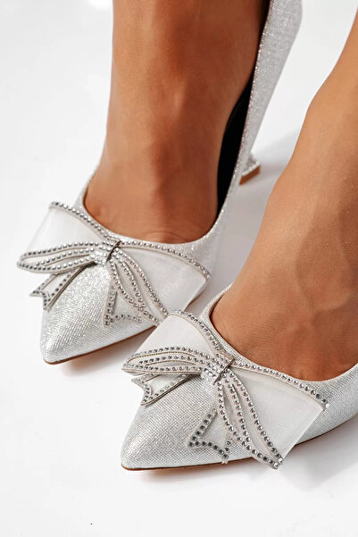 Zaira Γυναικεία ασημένια υφασμάτινα Παπούτσι με τακούνι Ayala #24429 - 39