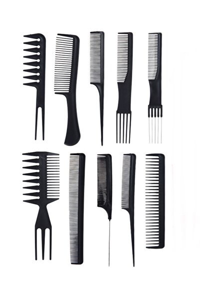 gaman Professional 10-Piece Antistatic Comb Set - Crepe, Separating, and High...