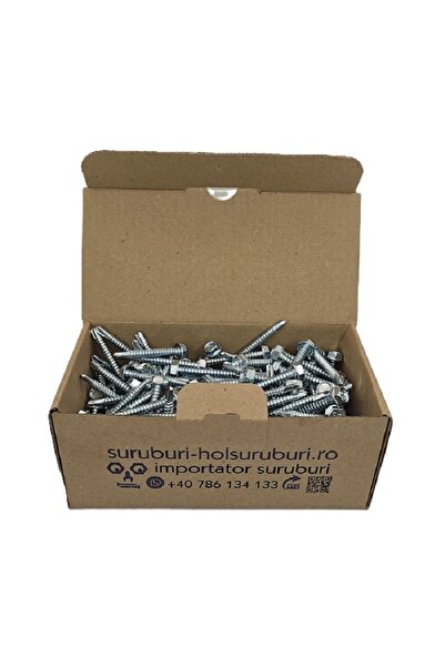 Gray Square Surub Autoforant Cap Hexagonal 6.3x25mm Zincat - 100buc/cutie