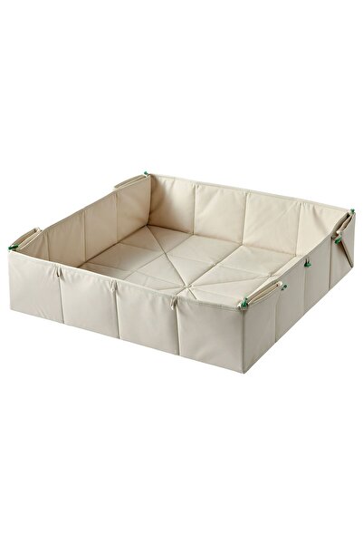 IKEA oyun matı-saklama kutusu , bej, 120x120 cm