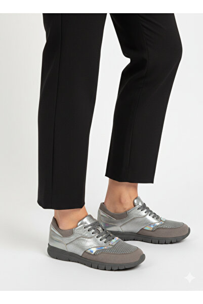 GMG PLUS Gümüş Hologram Kadın Sneaker