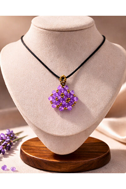 SUFİ TESBİH & ESANS VE HEDİYELİK Handmade Cevşen - Necklace Model - Purple Be...