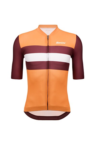 Santini Tricou ciclism barbati Sleek Bengal SS 2024-Portocaliu/Grena-XL