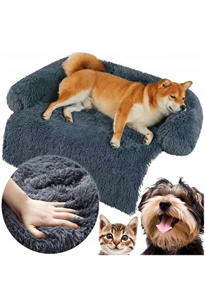 zola Dog and cat bed 76x76x15 cm, soft, non-slip, removable cover, dark gray