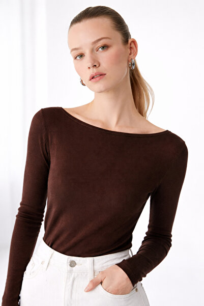 HAKKE Kayık Yaka Kaşmir Ultra Hafif BLUZ