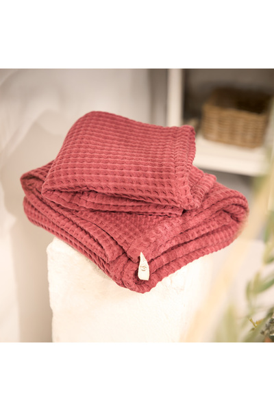 Cyc Atelier 100% Cotton 2-Piece Waffle Hand Towels Quick-Drying Honeycomb Textured Soft Hand and Face Towels