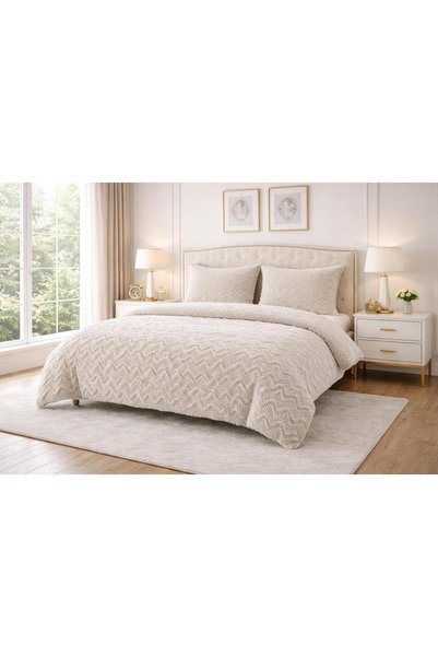 Rovitech Set de lenjerie de pat dublu, Cocolino, 200 x 230 cm cm, 4 piese, culoare crem