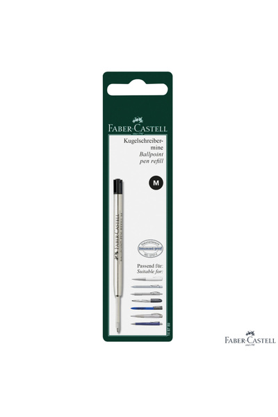 Faber Castell Faber-Castell Carbon Black School Fountain Pen Set with 6 Blue ...