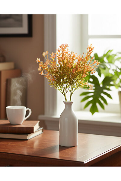 BAKBURAYA YAPAY ÇİÇEKÇİLİK Ramură artificială ondulată de verdeață portocalie...