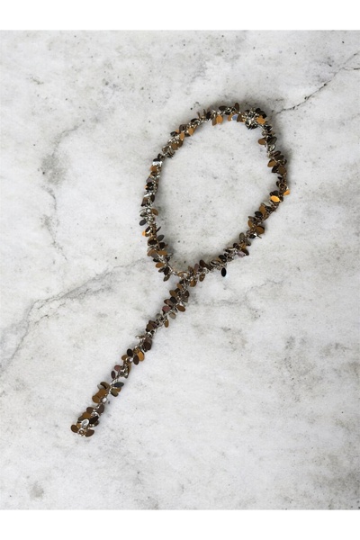 MonCherietr Midnight Ayarlanabilir Silver Pullu Y Form Kolye