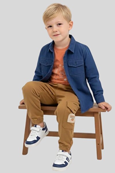ww waka waka kids store طقم قميص جبردين للأولاد مع جيوب كارجو وبنطلون جوجر