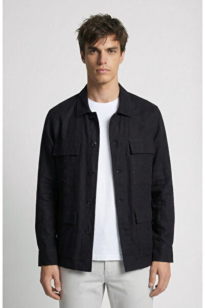 Network Siyah Keten Ceket