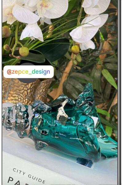 zepce design Cam Deniz Kabuğu Turkuaz obje biblo dekor