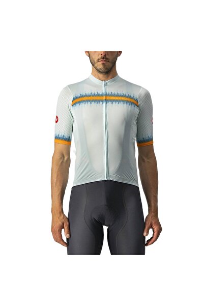 Castelli Tricou ciclism bărbați Grimpeur - Alb/Albastru/Portocaliu - M