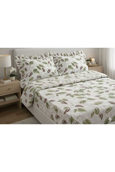 miruza ev tekstil Single-Duo-Bed Floral Ruffled Pillow Bedding Set