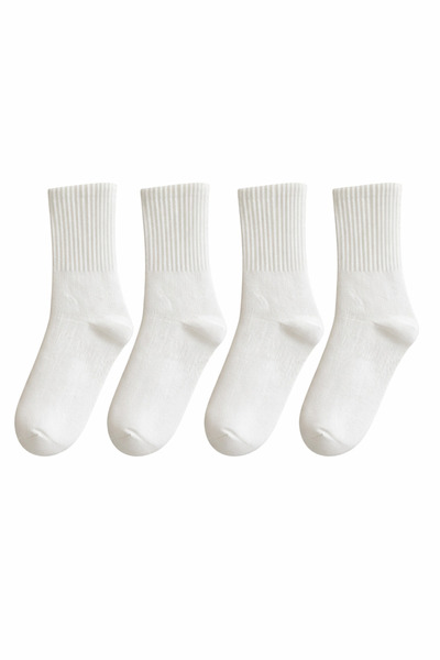 SOLDE SOCKS Solde 2 Pairs White Plain Tennis Socks Unisex Cotton Sports Socks...