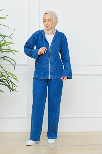 ELBİSHE Hooded Jacket Pants Denim Set