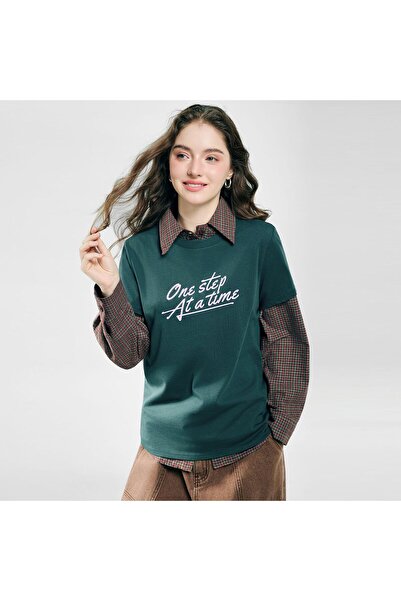 Giordano Women’s Cotton Crew Neck Printed Comfort Tee