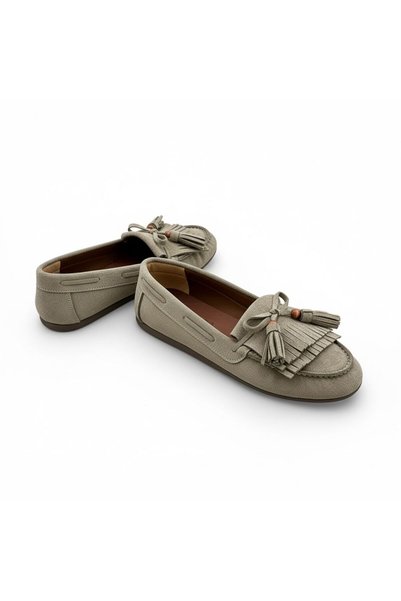 PATRON SHOES Women's Tasseled Suede Ballerinas