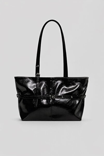 Çantacımstore Kadın Kemerli Tote Çanta Siyah