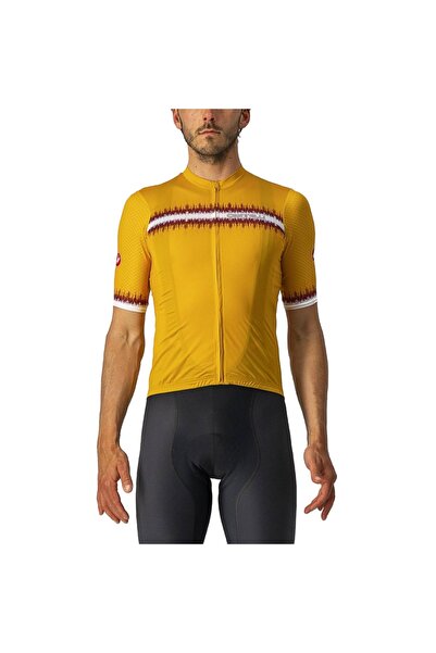 Castelli Grimpeur men's cycling jersey-Yellow/Red-S