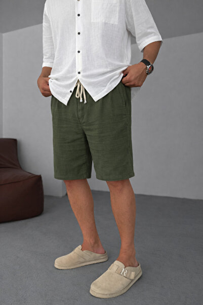 EydaMoon Man Urban Relaxed Fit 100% Cotton Muslin Shorts - Breathable Muslin ...