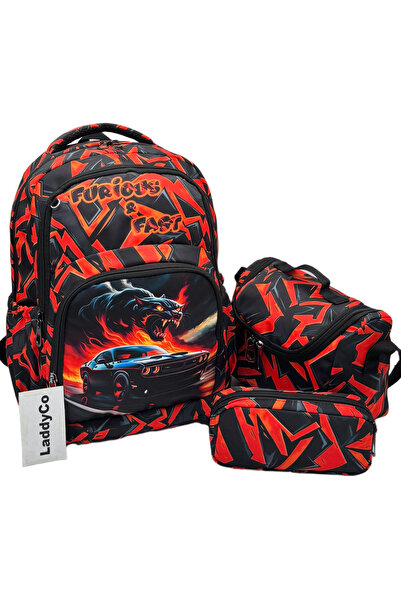 LaddyCo Boy's Primary School Bag Waterproof Fabric Thermal Lunch Bag and Pen ...