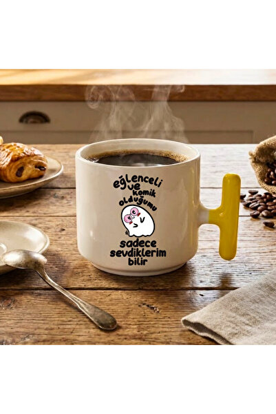 Finka Dekor I'M Fun and Funny Printed-Yellow t Gift Ceramic Mug Cup