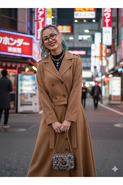 QUBERZ Women's Blazer Jacket Pinstripe Maxi Skirt Set