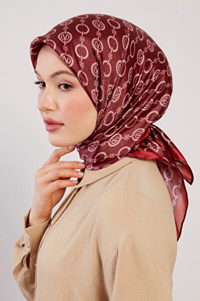 Levidor Crystal Scarf Chain Pattern Claret Red