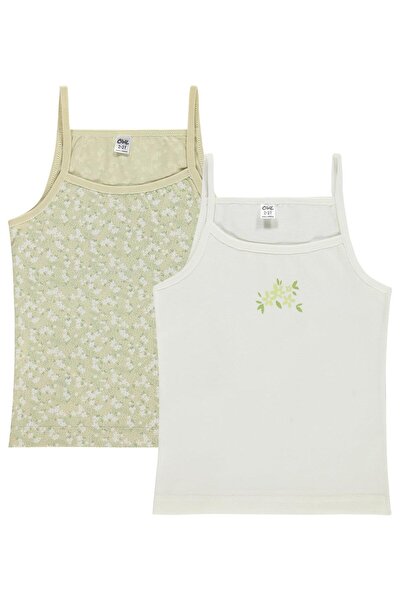 Civil Girls Floral 2-Piece Undershirt with Bow Accessories for Girls 2-10 Yea...