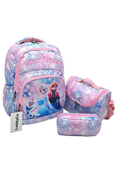 LaddyCo Girl's First School Bag Waterproof Fabric Thermal Lunch Bag and Penci...